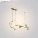 GobekUsa Contemporary Linear and Ring LED Pendant Light for Dining Room - Metal Hanging Island Light with Clear Glass Shade