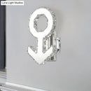 GobekUsa Contemporary Male Sign Wall Lamp - Crystal Block LED Hallway Lighting in Stainless Steel - Warm/White Light