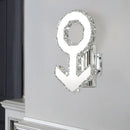 GobekUsa Contemporary Male Sign Wall Lamp - Crystal Block LED Hallway Lighting in Stainless Steel - Warm/White Light