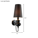 GobekUsa Contemporary Fabric Barrel Wall Mount Light - Bedroom Sconce Light (Black/Silver/White)