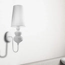 GobekUsa Contemporary Fabric Barrel Wall Mount Light - Bedroom Sconce Light (Black/Silver/White)