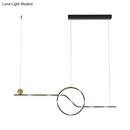 GobekUsa Contemporary Metal Ceiling Light with LED Island Pendant in Black for Dining Room, Warm/White Light