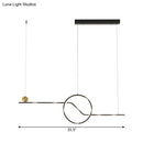 GobekUsa Contemporary Metal Ceiling Light with LED Island Pendant in Black for Dining Room, Warm/White Light
