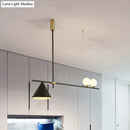 GobekUsa Contemporary Metal Cone Island Light with 3 Heads and Gold/Black Finish for Dining Room Ceiling