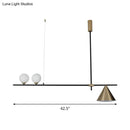 GobekUsa Contemporary Metal Cone Island Light with 3 Heads and Gold/Black Finish for Dining Room Ceiling