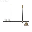 GobekUsa Contemporary Metal Cone Island Light with 3 Heads and Gold/Black Finish for Dining Room Ceiling