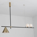 GobekUsa Contemporary Metal Cone Island Light with 3 Heads and Gold/Black Finish for Dining Room Ceiling