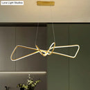 GobekUsa Contemporary Metal Dining Room Hanging Light Kit with Bowtie LED Island Lighting