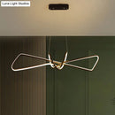 GobekUsa Contemporary Metal Dining Room Hanging Light Kit with Bowtie LED Island Lighting