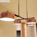 GobekUsa Contemporary Metal Drum Island Lamp - 4-Head Copper Ceiling Light for Dining Room