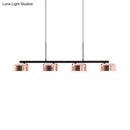 GobekUsa Contemporary Metal Drum Island Lamp - 4-Head Copper Ceiling Light for Dining Room