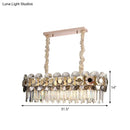 GobekUsa Contemporary Metal-facing Island Chandelier with 11 Bulbs, Clear Crystal Prisms, and Hanging Island Light