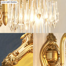 GobekUsa Contemporary Metal Gooseneck Wall Lamp with Clear Crystal Prism in Gold for Corridor