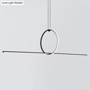 GobekUsa Contemporary Metal LED Hanging Pendant Light for Offices - Black