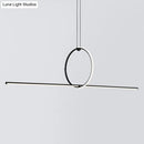 GobekUsa Contemporary Metal LED Hanging Pendant Light for Offices - Black