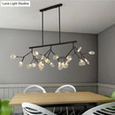 GobekUsa Contemporary Metal Pendant Lighting with Round Canopy for Bedroom - Island Branch Design
