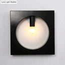 GobekUsa Contemporary Metal Wall Sconce Lamp with Squared/Rounded Shade - 1-Light Bathroom Lighting in Black/White