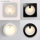 GobekUsa Contemporary Metal Wall Sconce Lamp with Squared/Rounded Shade - 1-Light Bathroom Lighting in Black/White