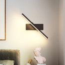 GobekUsa Contemporary Metallic Black/White LED Wall Sconce in Warm/White Light: Linear Vanity Light Fixture