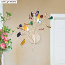 GobekUsa Contemporary Metallic LED Wall Mount Sconce with Agate Leaf Deco - Gold Finish