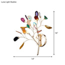 GobekUsa Contemporary Metallic LED Wall Mount Sconce with Agate Leaf Deco - Gold Finish