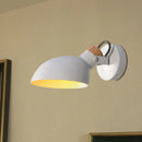 GobekUsa Contemporary Metallic Wall Sconce Light - 1-Light Bowl Shade, Black/White Finish Wall Lamp for Bedroom