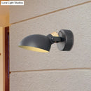 GobekUsa Contemporary Metallic Wall Sconce Light - 1-Light Bowl Shade, Black/White Finish Wall Lamp for Bedroom