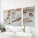 Wabi Sabi Line Art Set of 3 Prints. Earth Tones Landscape by Wall Art Set