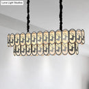 GobekUsa Contemporary Oval Nickel Over Island Lighting - Crystal Suspension Light (10 Lights)