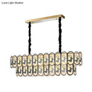 GobekUsa Contemporary Oval Nickel Over Island Lighting - Crystal Suspension Light (10 Lights)