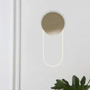 GobekUsa Contemporary Oval Wall Lamp with LED Acrylic Light Fixture and Gold Metal Shade for Bedrooms