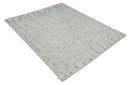 Contemporary Pattern Hand knotted High Low Ivory and Charcoal 8x10 wool Area Rug by The Rug Decor