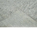 Contemporary Pattern Hand knotted High Low Ivory and Charcoal 8x10 wool Area Rug by The Rug Decor