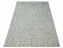 Contemporary Pattern Hand knotted High Low Ivory and Charcoal 8x10 wool Area Rug by The Rug Decor