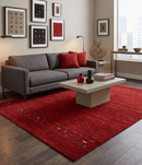 Red Hand-Loomed Contemporary Wool Area Rug - Artisanal Design by The Rug Decor