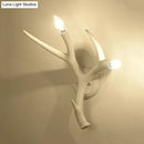 GobekUsa Contemporary Resin Antler Wall Sconce - 2 Lights, White - Ideal for Restaurants