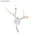 GobekUsa Contemporary Resin Antler Wall Sconce - 2 Lights, White - Ideal for Restaurants