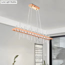 GobekUsa Contemporary LED Island Light with Crystal Rod - Rose Gold Finish