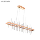 GobekUsa Contemporary LED Island Light with Crystal Rod - Rose Gold Finish