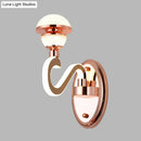 GobekUsa Rose Gold Metal Urn Wall Sconce with Twisted LED Arm – Contemporary Lighting Fixture