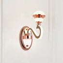 GobekUsa Rose Gold Metal Urn Wall Sconce with Twisted LED Arm – Contemporary Lighting Fixture