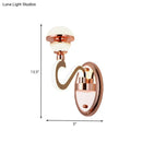 GobekUsa Rose Gold Metal Urn Wall Sconce with Twisted LED Arm – Contemporary Lighting Fixture