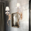 GobekUsa Contemporary Rose Gold Wave Sconce with Clear Ribbed Glass Shade - Wall Mounted Metal Lighting