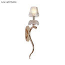 GobekUsa Contemporary Rose Gold Wave Sconce with Clear Ribbed Glass Shade - Wall Mounted Metal Lighting