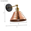 GobekUsa Rose Gold Ribbed Metal Wall Sconce - Contemporary 1 Light Lamp