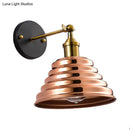 GobekUsa Rose Gold Ribbed Metal Wall Sconce - Contemporary 1 Light Lamp