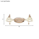 GobekUsa Contemporary Rose Gold Wall Vanity Light with Crystal Shade - 2/3 Bulbs