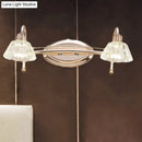 GobekUsa Contemporary Rose Gold Wall Vanity Light with Crystal Shade - 2/3 Bulbs