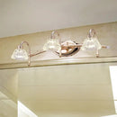 GobekUsa Contemporary Rose Gold Wall Vanity Light with Crystal Shade - 2/3 Bulbs