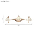 GobekUsa Contemporary Rose Gold Wall Vanity Light with Crystal Shade - 2/3 Bulbs